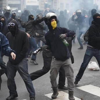 Clashes during a protest against the Expo 2015 fair in Milan
