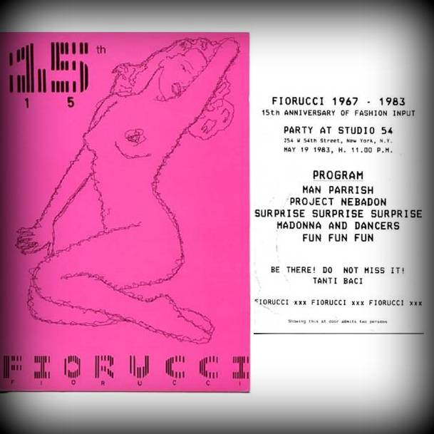 flyer per il party allo Studio 54 nel 1983