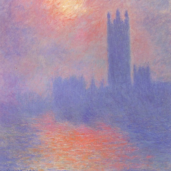 Claude Monet, Parlamento di Londra Sprazzo di sole tra la nebbia