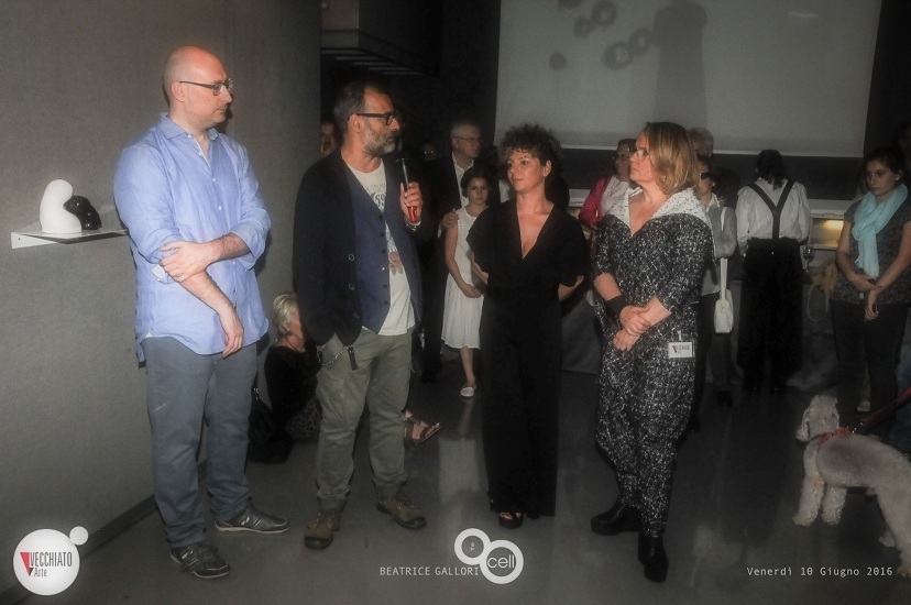 Inaugurazione mostra di Beatrice Gallori con Vecchiato Cinzia e Luca Beatrice - Galleria Vecchiato Arte, Padova